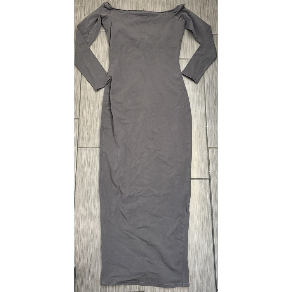 NWT Skims Off The Shoulder Maxi Dress Vintage Inspired Wash Gray Size Large